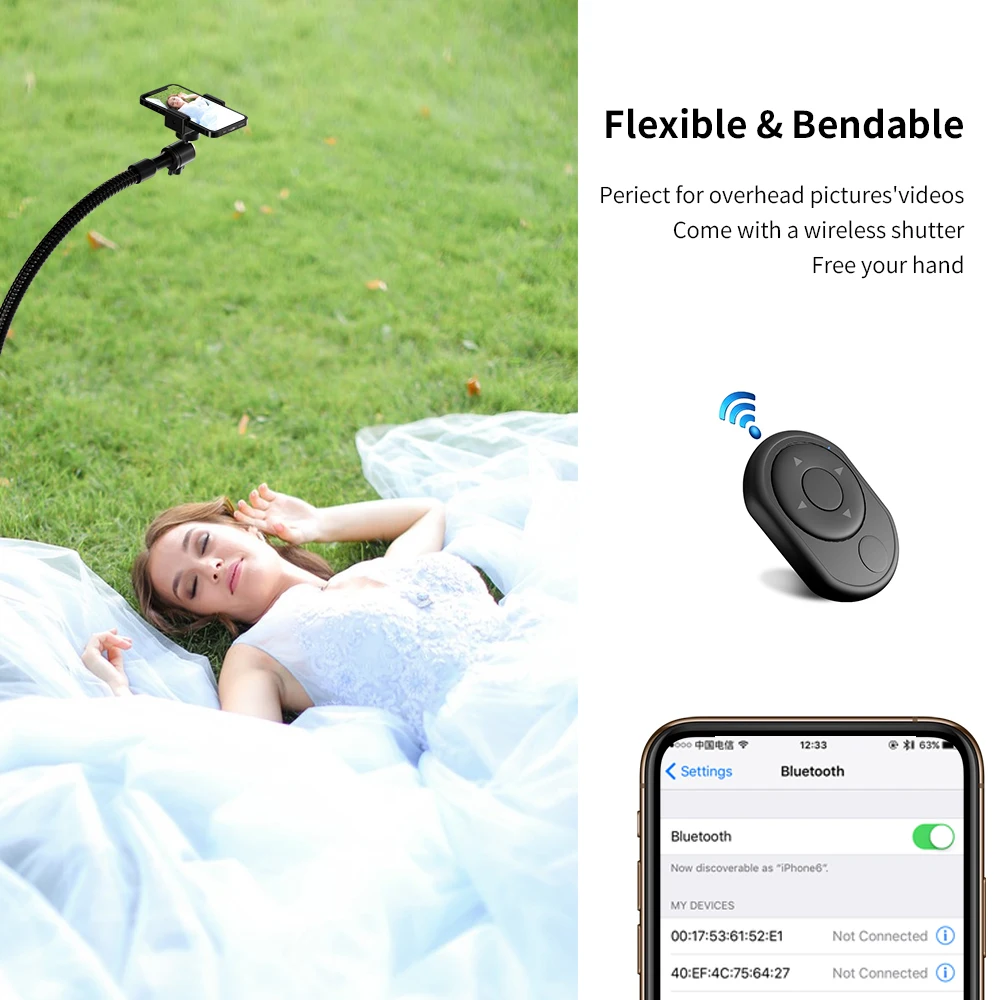 Adjustable Gooseneck with Tripod for Tripod Overhead 1/4 Screw 280mm Lengthen Lamp Holder Adapter Flash Bracket Photography