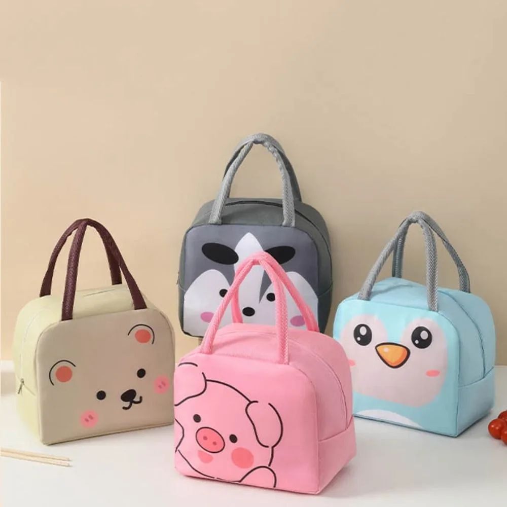 

Cartoon Animals Pattern Thermal Lunch Bags Waterproof Thickened Lunchbox Bag Aluminum Foil Lining Lunch Box Handbag Picnic