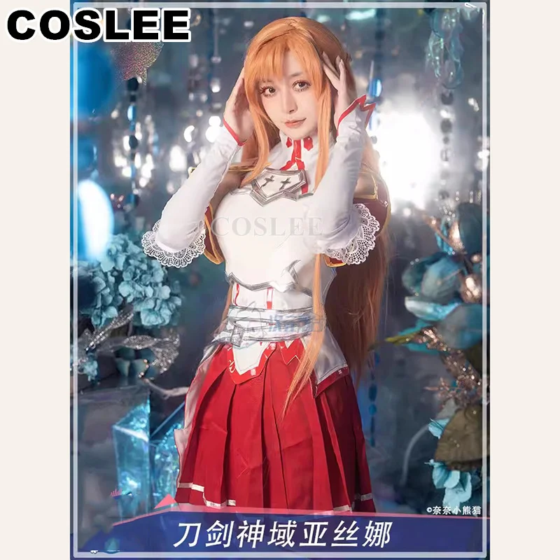 

COSLEE SAO Yuuki Asuna Косплей Костюм для косплея аниме меч искусство онлайн платье Униформа Хэллоуин вечеринка наряд для женщин Новинка