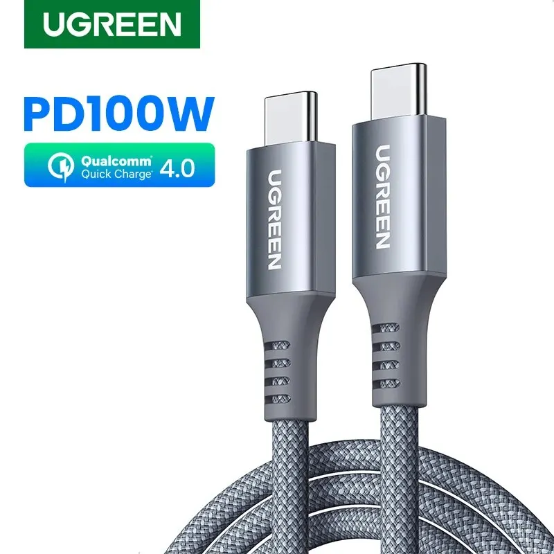 UGREEN 100 Вт USB C кабель для быстрой зарядки для iPhone 15 Macbook Pro 22 Samsung 5A e-маркер чип быстрый USB Type C кабель для зарядки
