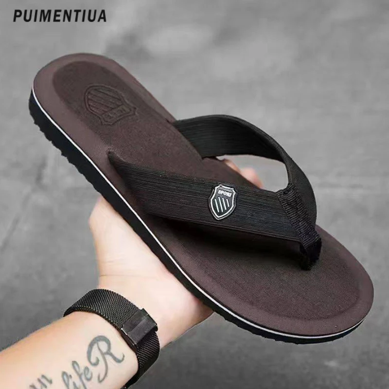 Men Summer Flip Flops Beach Sandals Anti-Slip Casual Shoes Slippers with flip flops summer slippers summer sandals beach shoes