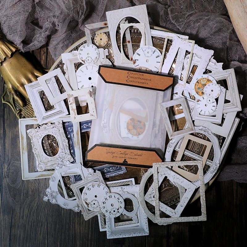 HICOHAND Papier Scrapbook Frames - 50 Stuks Vintage Kant Frames Voor DIY Junk Journal