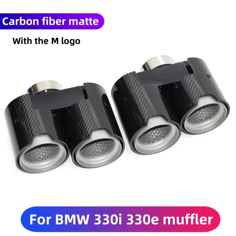 Muffler Exhaust Pipe Tailpipe Carbon Fiber Tip Nozzle Exhaust Head exhaust muffler tip for BMW 3 Series 330i 330e G20 G21