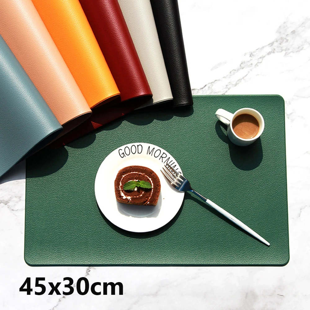 

Nordic Leather Placemat Double-layer Leather Table Mat Hotel Restaurant Table Mat Heat Resistant Waterproof Oil-proof Placemat
