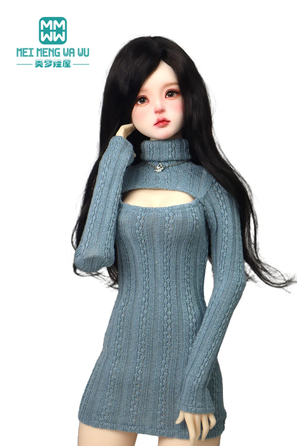 BJD Puppenkleidung für 1/4 1/3 MSD SD DD Spielzeug Gelenkpuppen Mode Twist Rollkragenpullover Kleid Mädchen Geschenk – Detail 29