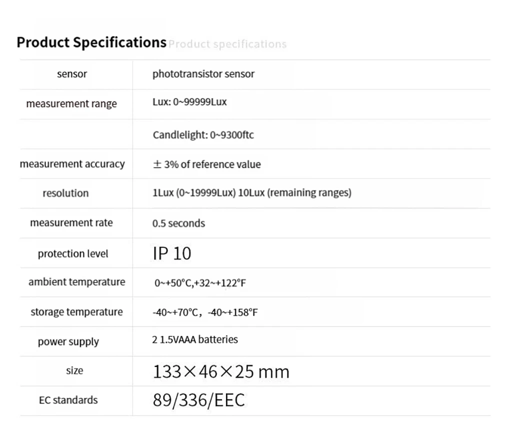 Testo 540 Digital Pro Light Tester High Precision Illuminance Meter 0 to 99999Lu