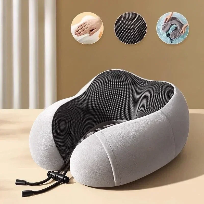 New Soft Travel Pillow U Shaped Travel Healthcare Memory Foam Neck Cervical Airplane Pillow Neck Cushion 2025 Floor cushion Neck 2