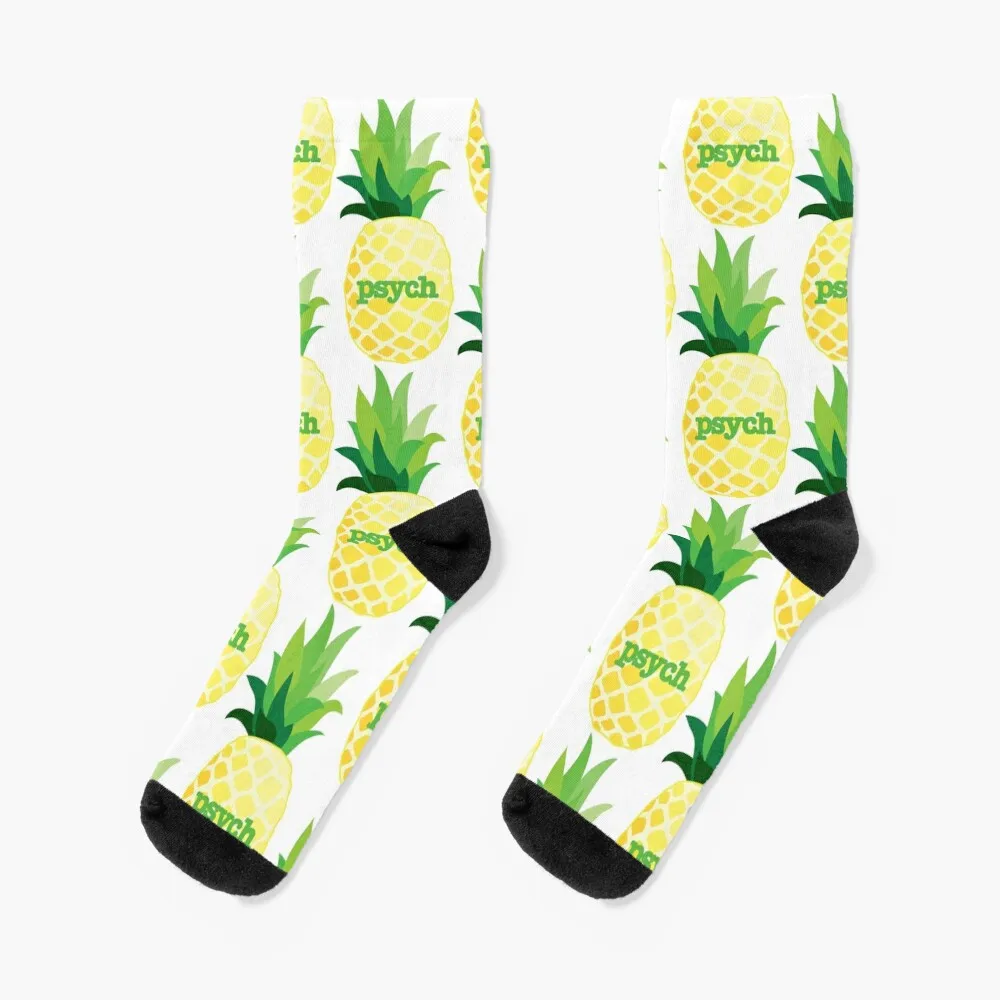 Psych TV- Pineapple Socks christmass gift hip hop bright garter Socks Women's Men's velociraptor dinosaur pattern socks christmass gift bright garter basketball happy socks women men s