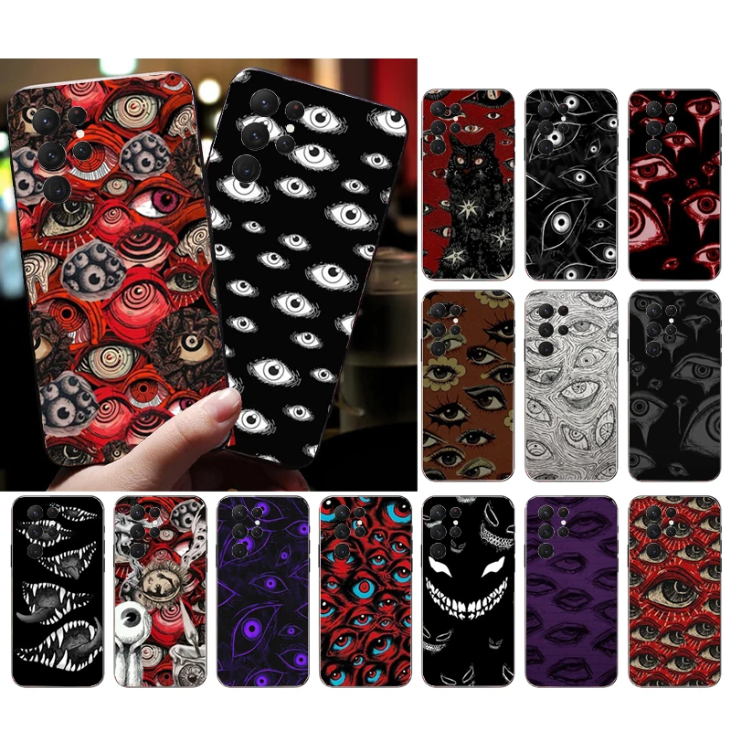 Custodia Per Telefono Per Samsung Galaxy S23 S22 S21 S20 Ultra S20 S22 S21 S10 S9 Plus S10E S20Fe Custodia Per Occhi Spaventosi