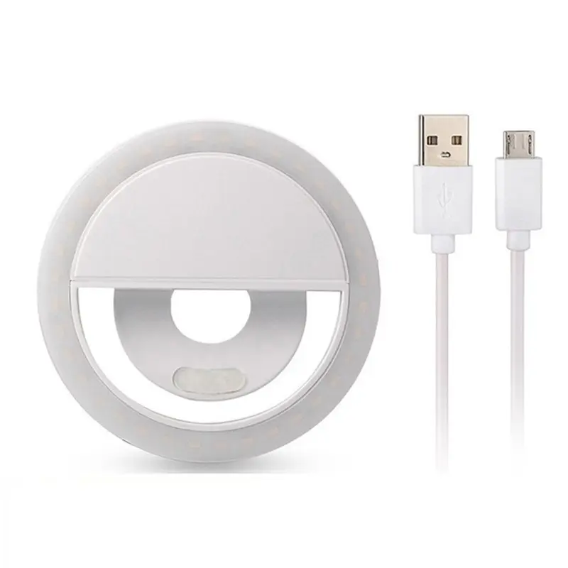 LED Light Ring USB Phone Charger Selfie Light Compatible with iPhone Samsung Xiaomi Poco