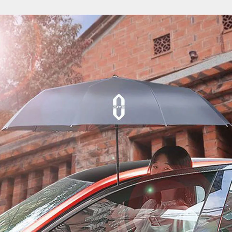 Fully Automatic UV 10 Bone Reverse Folding Umbrella For Seres Aito M5 M7 M9-Car Umbrella Parasol