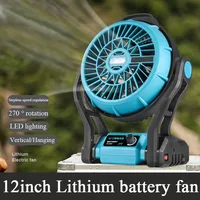 Portable Lithium Battery Fan Outdoor Camping Lighting Fan Table Desktop Fan For Makita 18V Lomvum Zhipu Hongsong Li-ion Battery 1