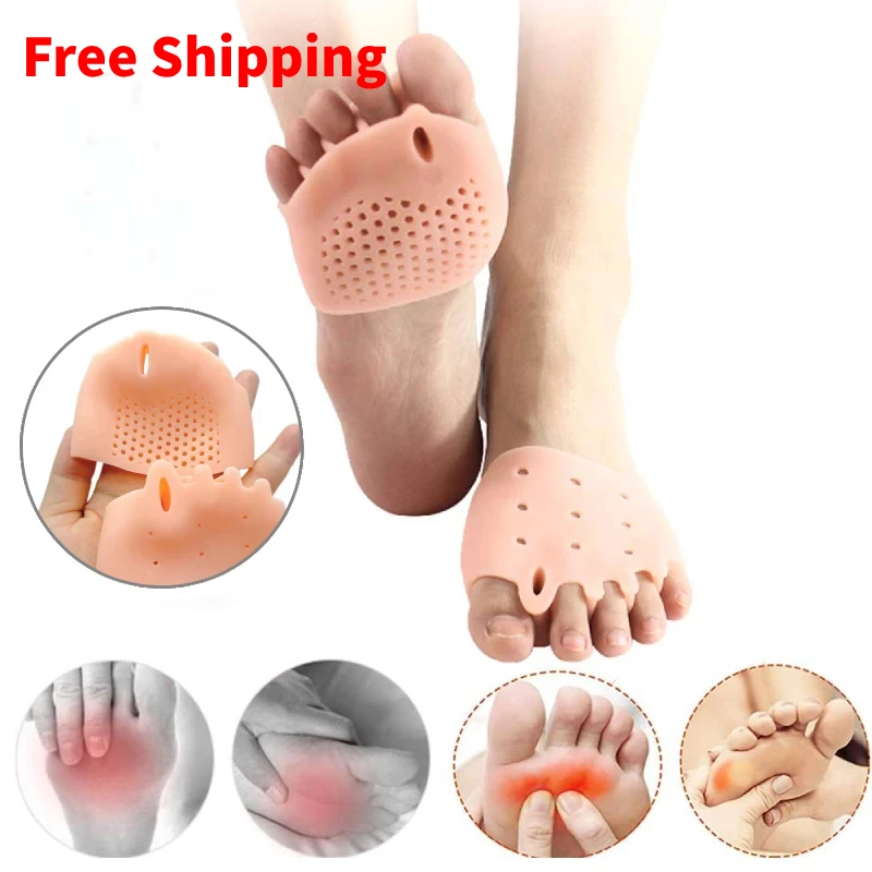 

1Pair Silicone Forefoot Pad Gel Honeycomb Insole Toe Splitter Orthotics Hallux Valgus Straightener Bunion Corrector Pain Relief