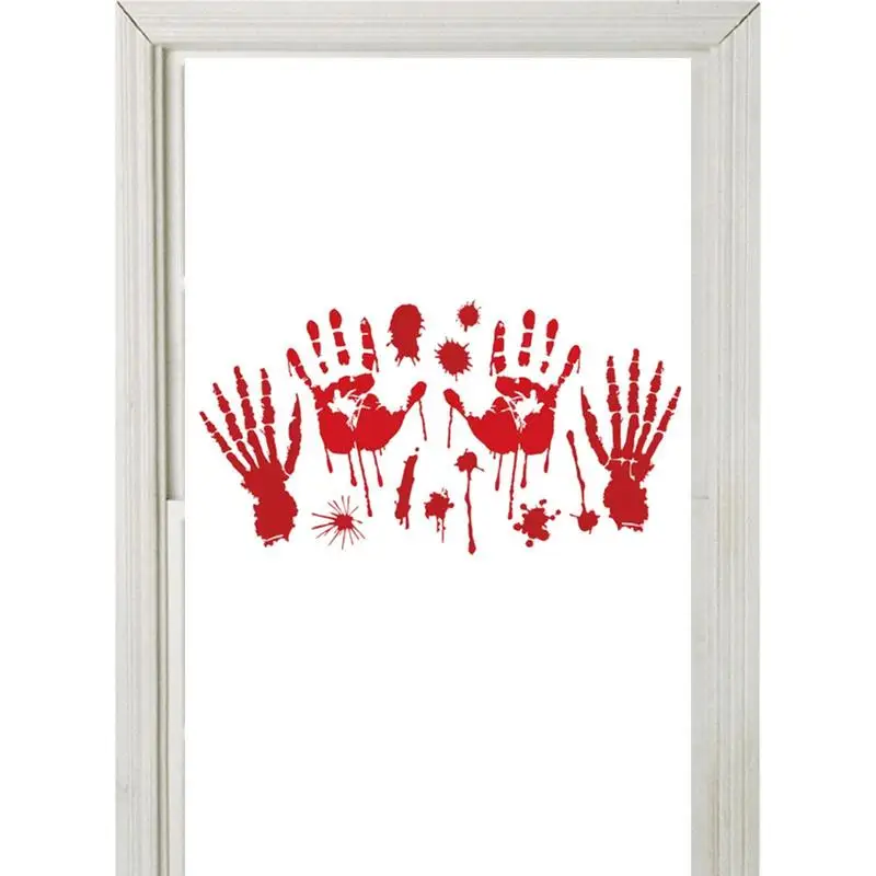 

Halloween Wall Decals Self-Adhesive Footprint Ghost Hand Horror Stickers Floor And Wall Decorations Terror Decals Indoor/Outdoor