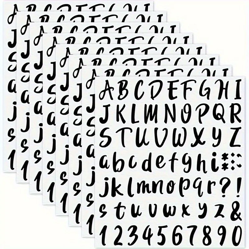 PVC Alphabet and Number Stickers Set 72pcs/sheet Self-Adhesive Vinyl Lettering Decals Signs Single Use Classroom alphabet label stickers self adhesive stickers adhesive stickers