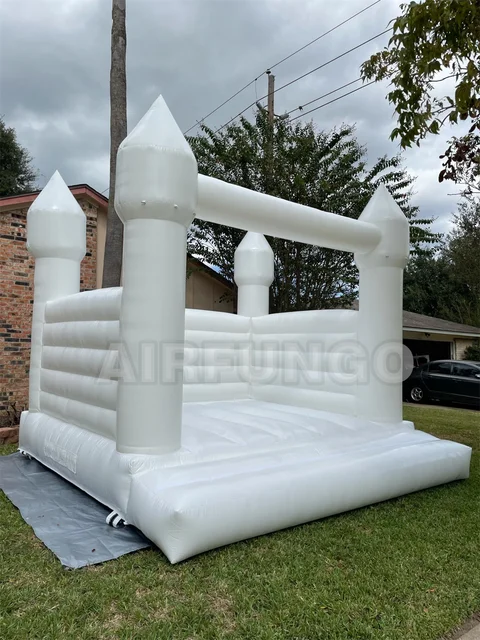 Outdoor Inflatable White Bounce House PVC Inflatable Bouncy Castle/Moon Bounce House/Bridal Bounce Wedding Bounce House White 4