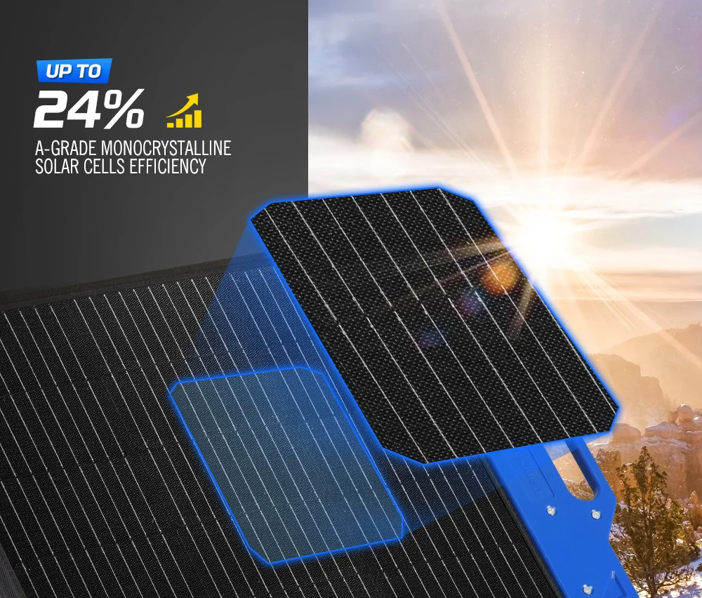 ATEM POWER 초경량 300와트 300W 4단 접이식 ETFE 휴대용 접이식 태양광 패널 캠핑용 충전기 AA