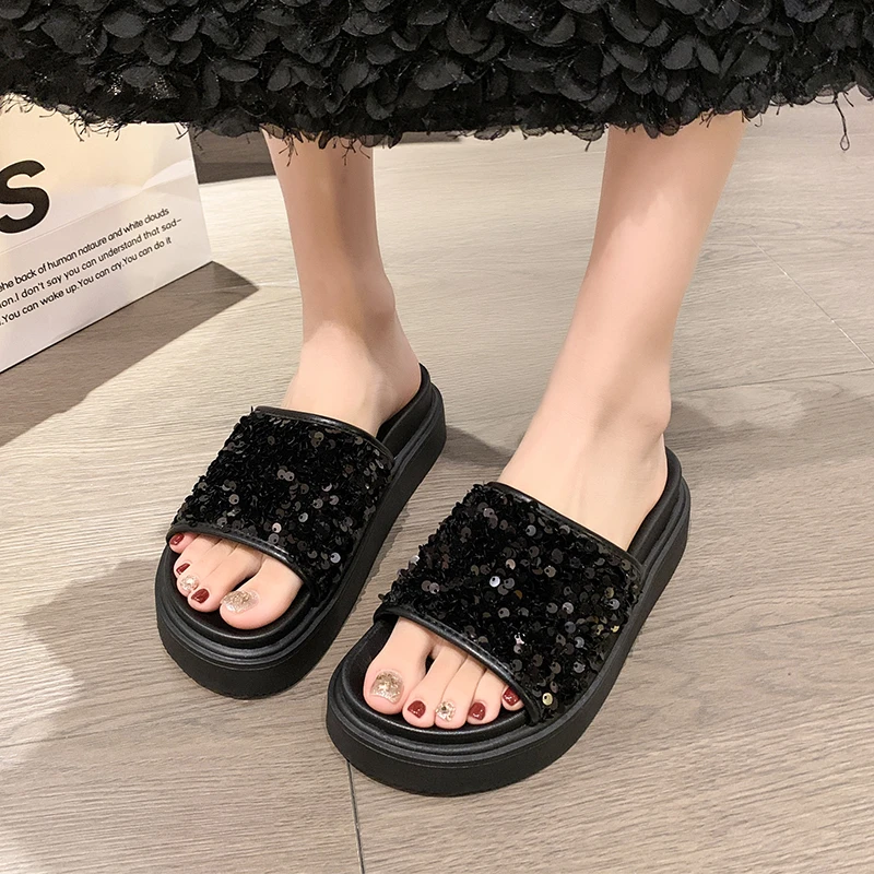 

Женские шлепанцы на платформе, повседневные сланцы, лето 2023