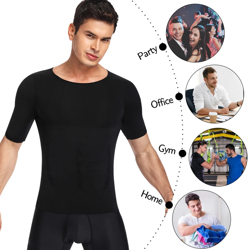 Tee Shirt Compression Homme Maillot de Corps Gaine Ventre Plat Homme T  Shirt Gainant Minceur sous-Vêtements Tee Shirt Thermique Homme Vetement  Musculation Homme Rashguard Homme sous Maillot Foot : : Mode