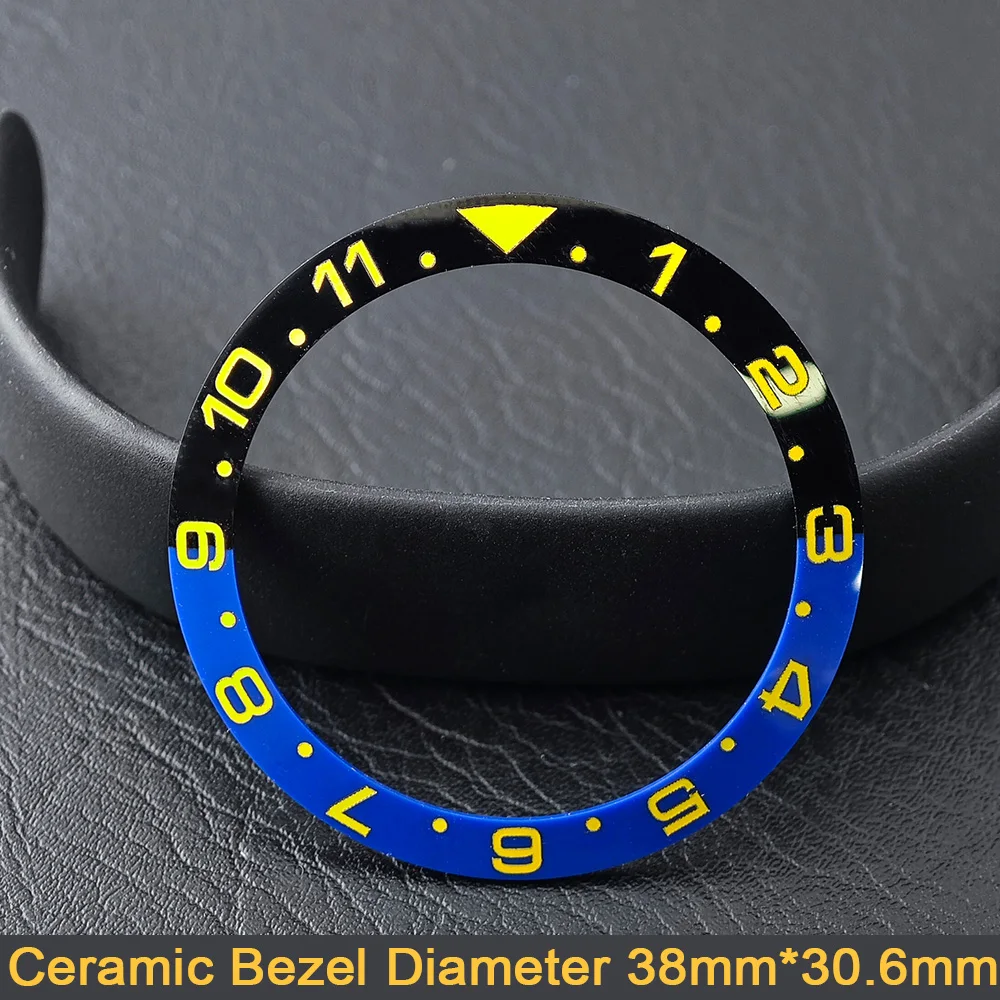 Men's Watch Replacement Bezel Insert with Tilted Ceramic and Carbon Fiber Texture