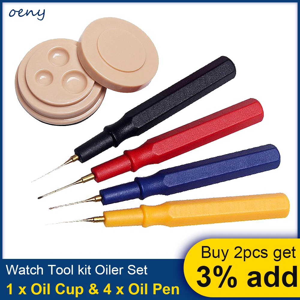 WatchOilerTools1OilCup4OilPensKitPlasticWatchOilerApplying