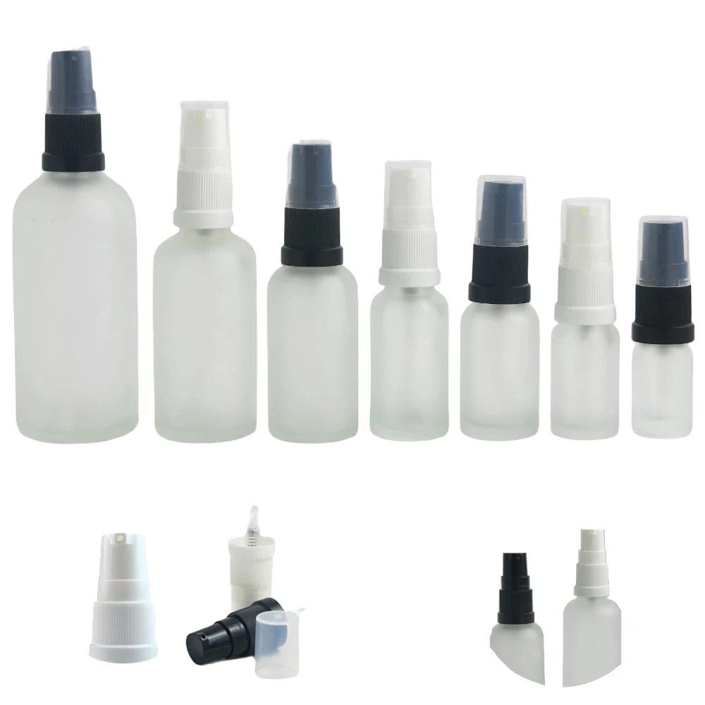 10pcs Frost Clear Glass Bottle with Lotion Pump Aromatherapy oil Bottle Essential oil Glass Bottle 10ml 20ml 30ml 50ml 100ml for sony xperia 1 iv anti stains ultra clear screen protector 0 3mm arc edges anti broken tempered glass screen film