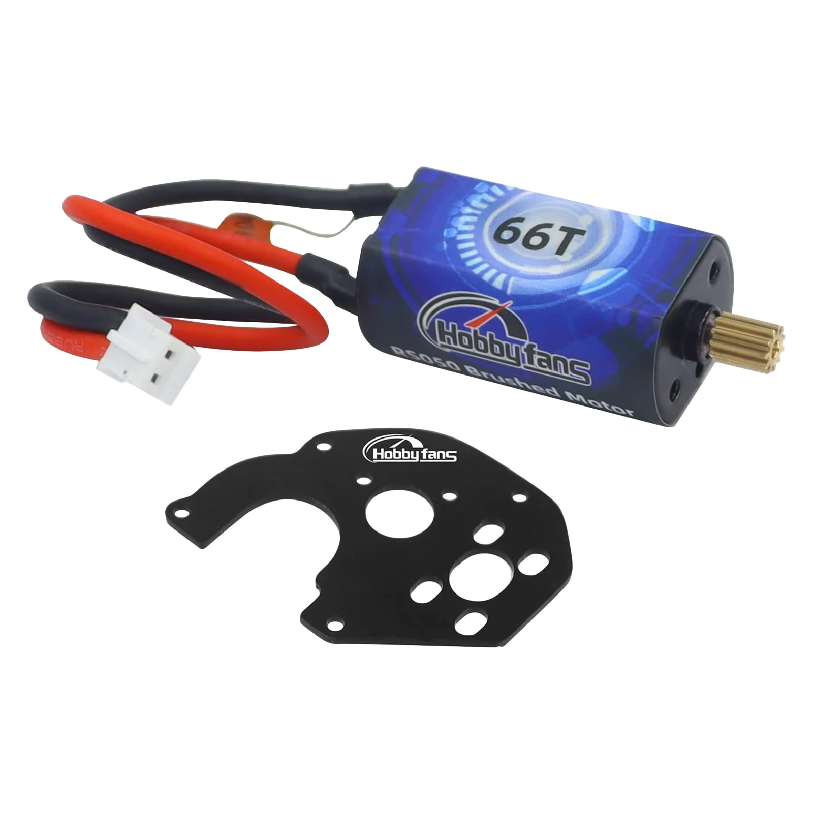 Moteur brossé 66T/50T pour SCX24 AXI90081, comparé à une pièce d'origine pour upgrade performance RC.
