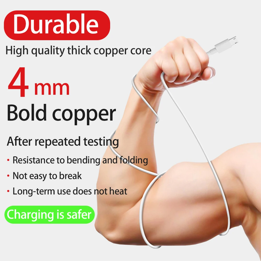 Durable Long Micro USB Charging Cable - Multiple Length Options