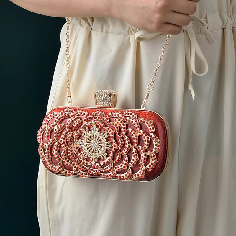 Diamond Evening Floral Clutch Bag Designer Luxury Bag Women Purse
