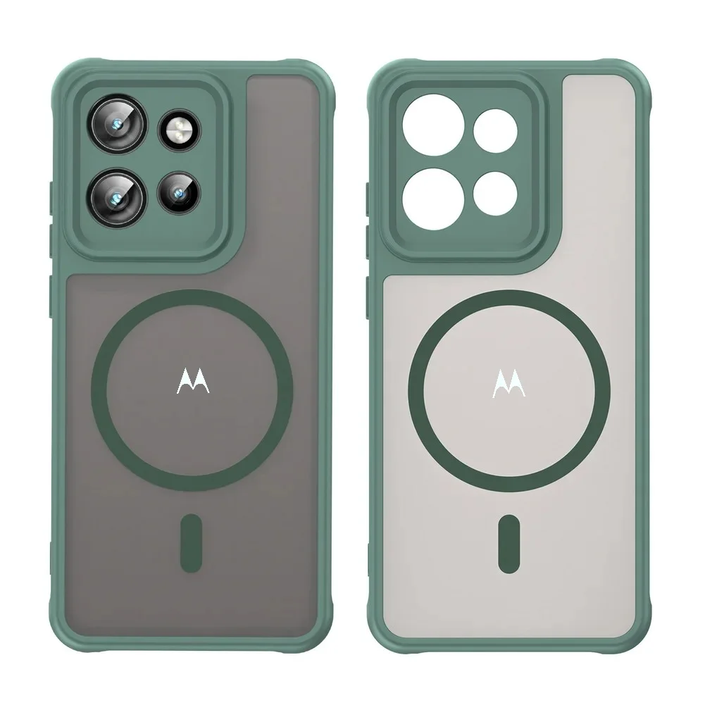 Matte Clear Airbag Shockproof Magnetic Case with Wireless Charging Compatibility