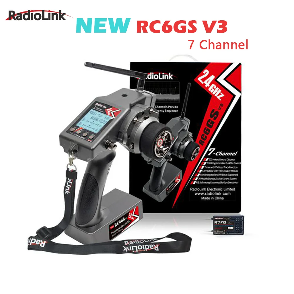 Radiolink RC6GS V3 2.4G 7 Channel RC Radio Transmitter and Gyro