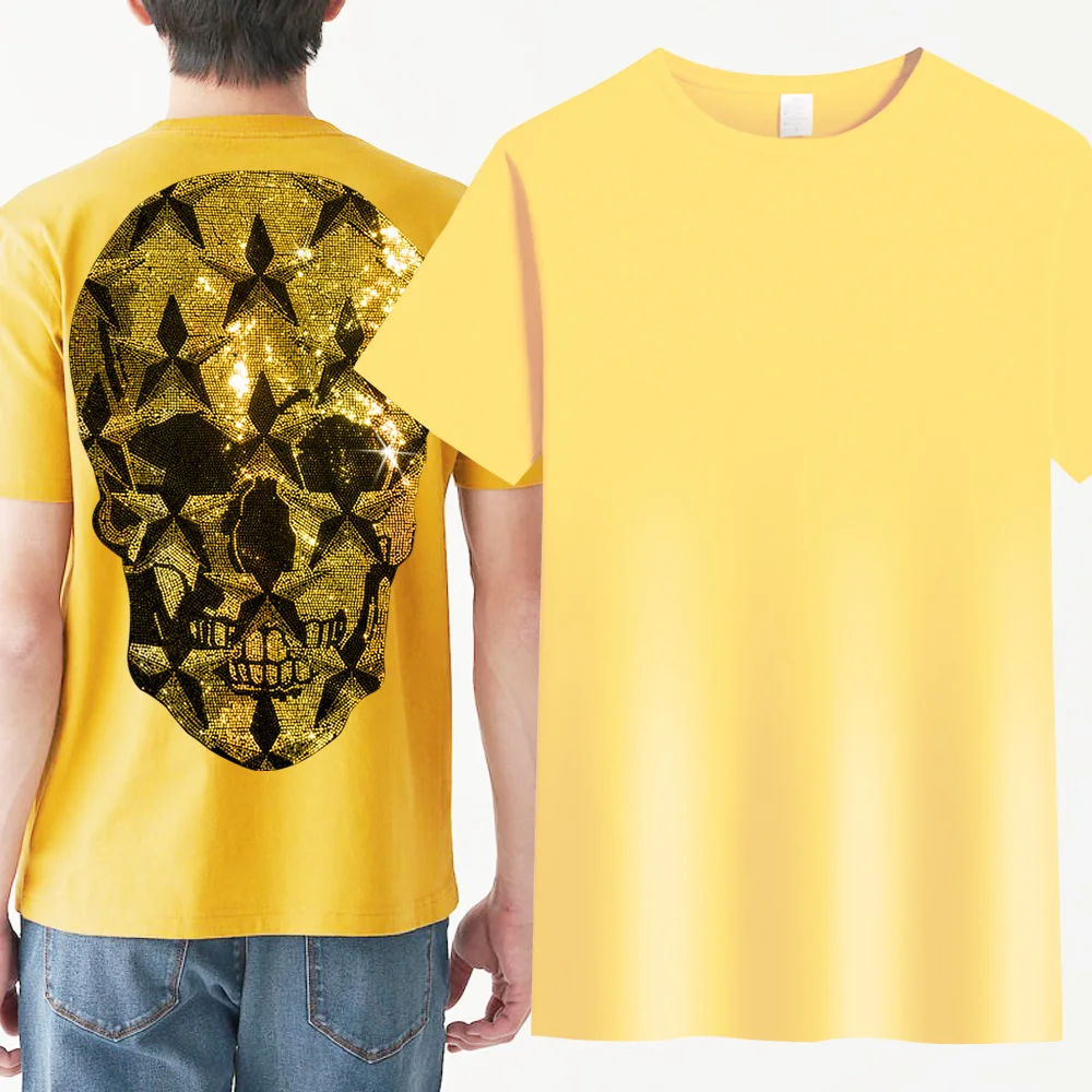 Men's Clothing Rhinestones | T-shirts Rhinestones Man