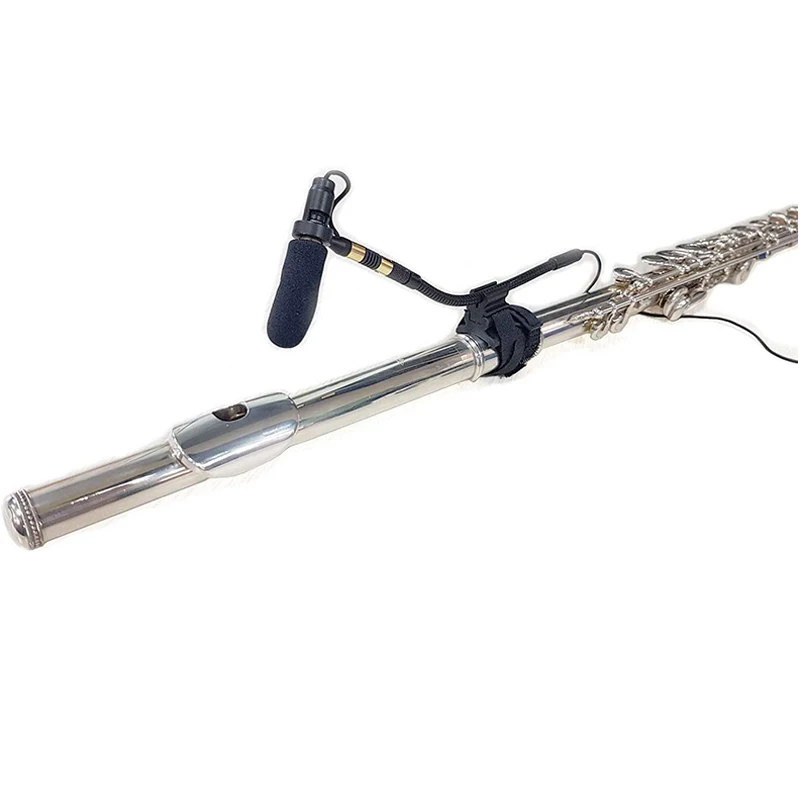 Instrumento Musical Microfone para Shure Clarinete Flauta Sistema sem Fio 48v Fantasma Entrada de Alimentação Gooseneck Flexível Mike Clip-on