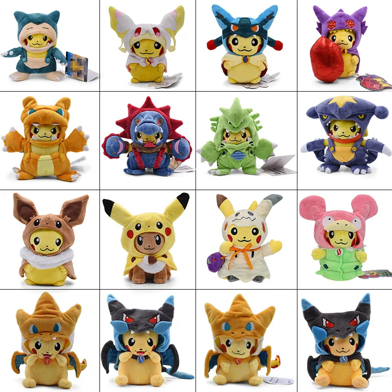 Pikachu Cos Charizard Snorlax Slowpoke Pokemon Peluche Bambola Action Figurine Da Collezione Modello Anime Giocattoli Figure Regalo 20Cm