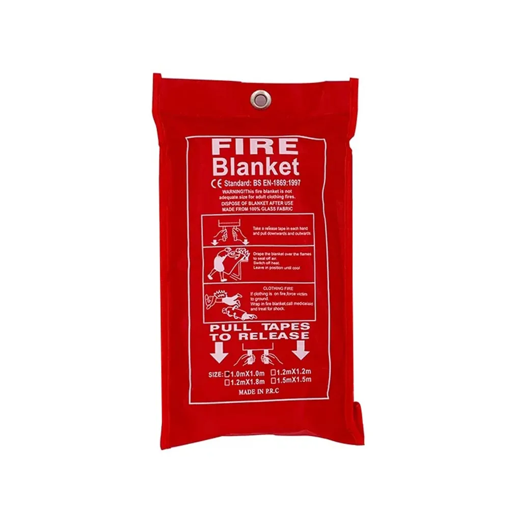 

Fire Blanket Fiberglass Fire Flame Retardant Survival Safety Cover White Fire Shelter Safety Cover Extinguishers Guard Blanket