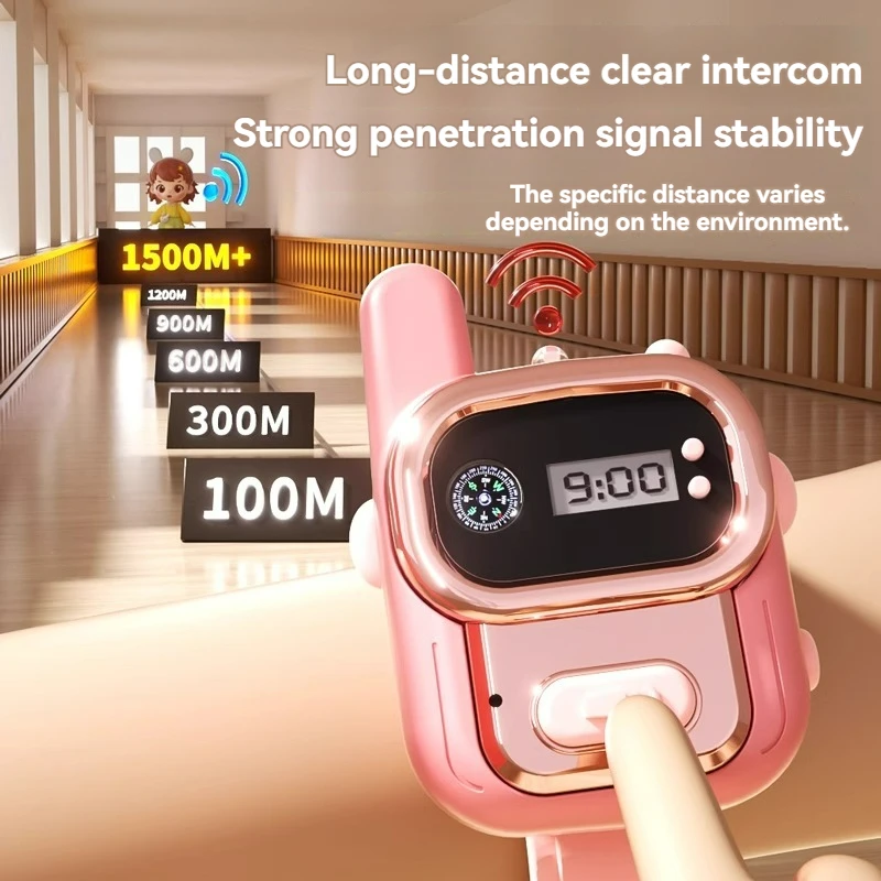 Children Walkie Talkie Wireless Watch With Light USB Charging School Outdoor Interphone Kids Education Toy Gifts For Boys Girls 2