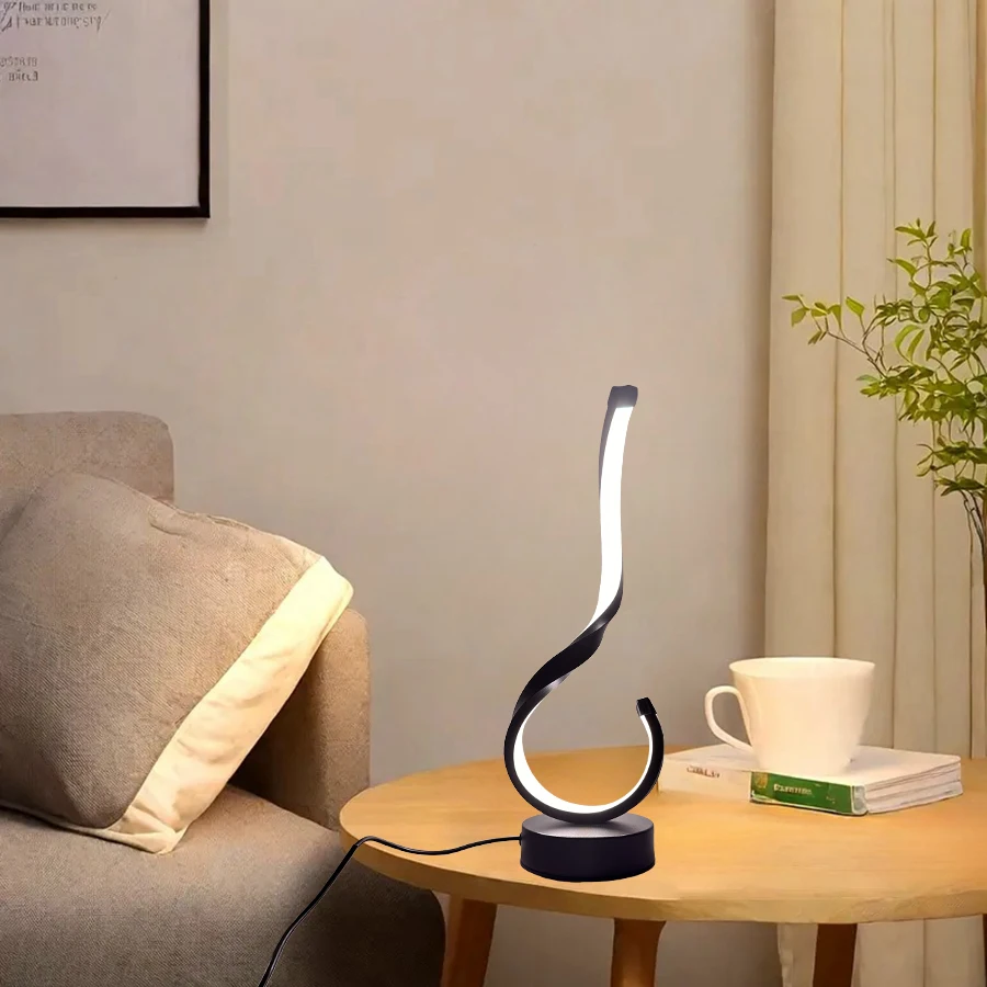1PC Compact Modern Ironwork USB Three-color Dimming Desktop Decorative Lamp 5