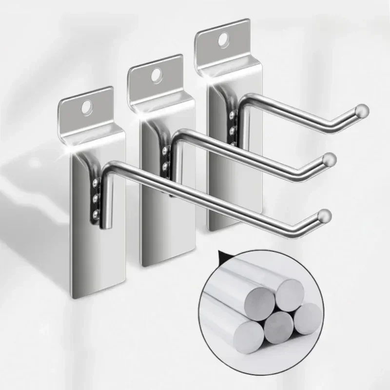 100pcs Metal Panel Holder Goods Shelf Storage Racks Retail Shop Peg Slatwall Hooks Heavy Duty Display Hooks 5