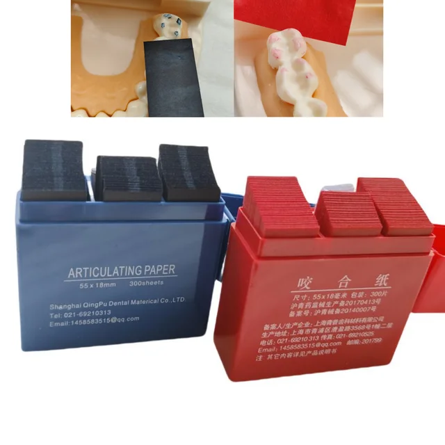 300 Sheets Dental Articulating Paper Dentista Blue Red Double-sided Bite Strips Oral Dentist Teeth Care Whitening Material Tool 1