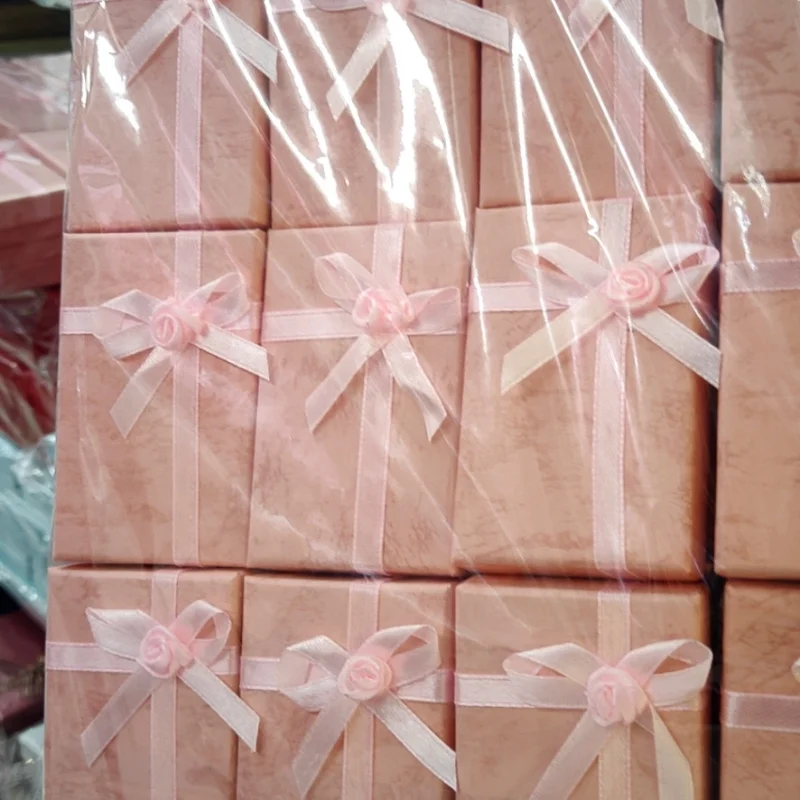 12PCs/Lot Jewelry Box Display Storage Holder Rings Earrings Bracelets Necklaces Gift Boxes Cardboard Bowknot Case Boxes Package