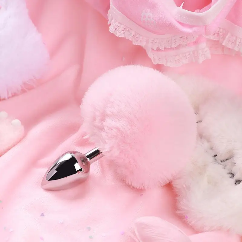 Plush Rabbit Tail Anal Plug Prostate Massager Butt Plug Rabbit BDSM Cosplay Erotic Sex Toys for Women Adults Sex Game