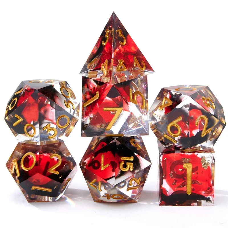 

7Pcs/Set Resin For DND Dice D&D D4 D6 D8 D10 D% D12 D20 Polyhedral Games Dice Set For Dungeons And Dragons Table Games MTG RPG