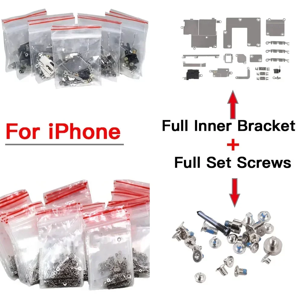 

Inner Small Parts Replacement for IPhone 11 12 13Mini Pro Max Metal Bracket Holder and Full Screw Set