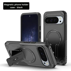 Magnetic Armor Stand Case with Magsafe Wireless Charging Compatibility - Rugged Protection - Pixel 10 (Black)