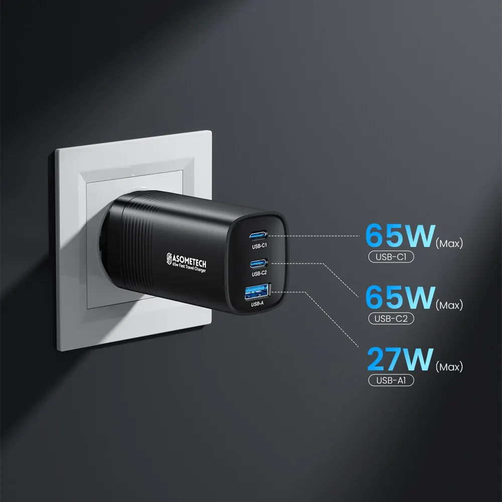 AsometechガンUSBタイプc充電器65w 45w pps pd qc4.0急速充電器