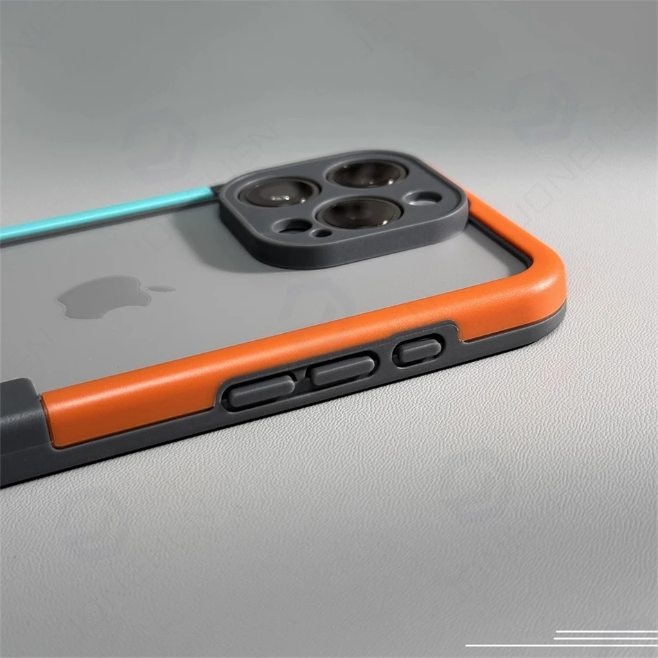 Dual Color Shockproof Bumper Case with Soft Silicone Frame