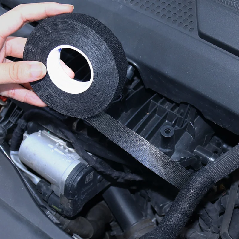 Heat-Resistant Adhesive Cloth Fabric Tape wiring harness tape automotive wiring tape car adhesive tape adhesive cloth tape for Car Auto Cable Harness Wiring Loom Protection Width 9/19/25MM Length 15M