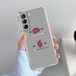 Soft Clear Phone Case with Creative Heart Medical Design for S22 Plus 5G (A1)
