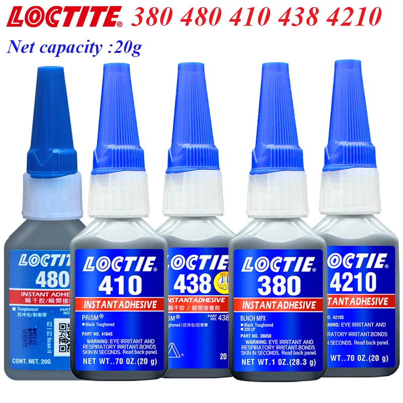 

Устойчивый к высоким температурам Loctite 380 410 438 480 4210 Универсальный мгновенный сухой клей металлический пластиковый резиновый супер клей 20 г