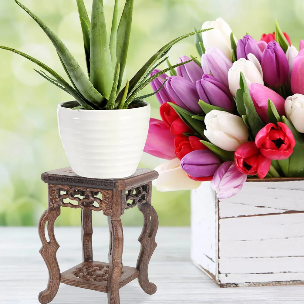 

Indoor Outdoor Wooden Plant Stand Modern Plants Stand Balcony Succulent Display Flower Pot Holder Oriental Display Base